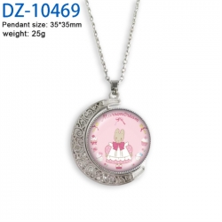 Sanrio Anime Double sided Crystal Rotating Gem Necklace price for 5 pcs