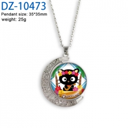 Sanrio Anime Double sided Crystal Rotating Gem Necklace price for 5 pcs