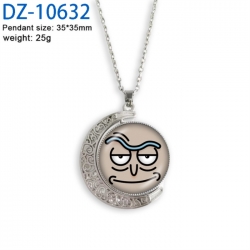 Rick and Morty Anime Double sided Crystal Rotating Gem Necklace price for 5 pcs