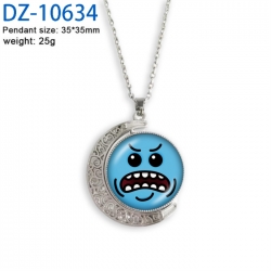 Rick and Morty Anime Double sided Crystal Rotating Gem Necklace price for 5 pcs