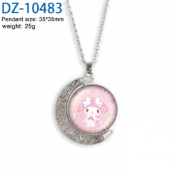 Sanrio Anime Double sided Crystal Rotating Gem Necklace price for 5 pcs