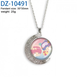 Sanrio Anime Double sided Crystal Rotating Gem Necklace price for 5 pcs