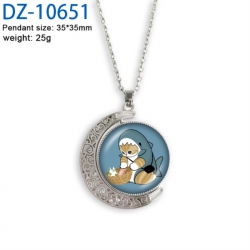SharkCat Anime Double sided Crystal Rotating Gem Necklace price for 5 pcs