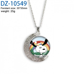 SNOOPY Anime Double sided Crystal Rotating Gem Necklace price for 5 pcs