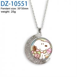 SNOOPY Anime Double sided Crystal Rotating Gem Necklace price for 5 pcs
