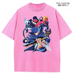 Solo Leveling:Arise Anime peripheral pure cotton washed and worn T-shirt from S to 2XL