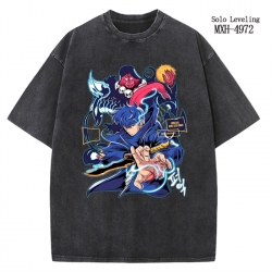 Solo Leveling:Arise Anime peripheral pure cotton washed and worn T-shirt from S to 2XL