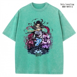 Solo Leveling:Arise Anime peripheral pure cotton washed and worn T-shirt from S to 2XL