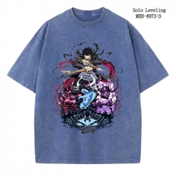 Solo Leveling:Arise Anime peripheral pure cotton washed and worn T-shirt from S to 2XL
