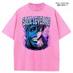 Solo Leveling:Arise Anime peripheral pure cotton washed and worn T-shirt from S to 2XL