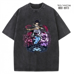 Solo Leveling:Arise Anime peripheral pure cotton washed and worn T-shirt from S to 2XL