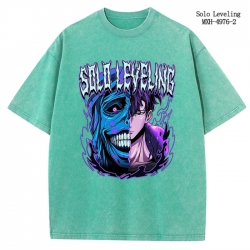 Solo Leveling:Arise Anime peripheral pure cotton washed and worn T-shirt from S to 2XL
