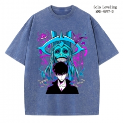 Solo Leveling:Arise Anime peripheral pure cotton washed and worn T-shirt from S to 2XL