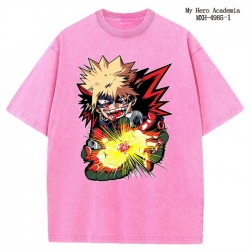 My Hero Academia Anime peripheral pure cotton washed and worn T-shirt from S to 2XL