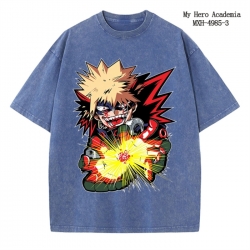 My Hero Academia Anime peripheral pure cotton washed and worn T-shirt from S to 2XL