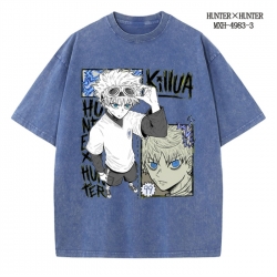 HunterXHunter Anime peripheral pure cotton washed and worn T-shirt from S to 2XL