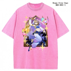 Bungo Stray Dogs Anime peripheral pure cotton washed and worn T-shirt from S to 2XL