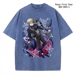 Bungo Stray Dogs Anime peripheral pure cotton washed and worn T-shirt from S to 2XL