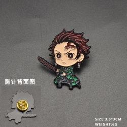 Demon Slayer Kimets Anime cartoon metal brooch  price for 5 pcs 