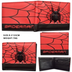 Spiderman  Hardware PU wallet short two-fold wallet 9.5X23CM 86G