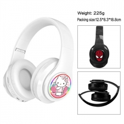 Hello-Kitty Anime Print Foldable Over-Ear Bluetooth Headphones 12.5x8.3x18.8cm