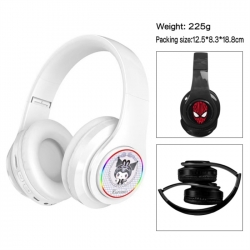 Kuromi Anime Print Foldable Over-Ear Bluetooth Headphones 12.5x8.3x18.8cm