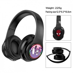 Kuromi Anime Print Foldable Over-Ear Bluetooth Headphones 12.5x8.3x18.8cm
