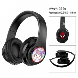 Kuromi Anime Print Foldable Over-Ear Bluetooth Headphones 12.5x8.3x18.8cm