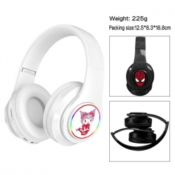 Kuromi Anime Print Foldable Over-Ear Bluetooth Headphones 12.5x8.3x18.8cm