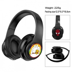 Miffy Anime Print Foldable Over-Ear Bluetooth Headphones 12.5x8.3x18.8cm