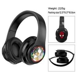 SharkCat Anime Print Foldable Over-Ear Bluetooth Headphones 12.5x8.3x18.8cm