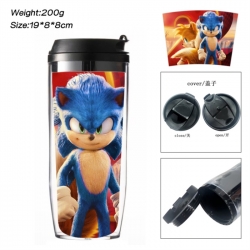 Sonic The Hedgehog Anime double-layer insulated water bottle and cup 350ML