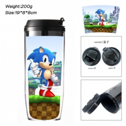 Sonic The Hedgehog Anime double-layer insulated water bottle and cup 350ML