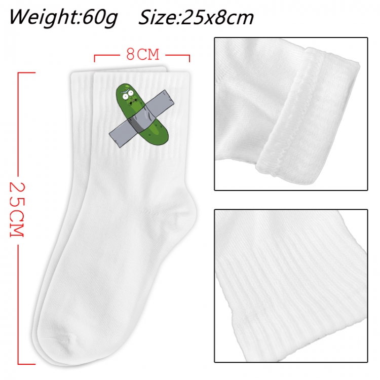  Rick and Morty Anime Print Long Crew Cotton Socks 25x8cm