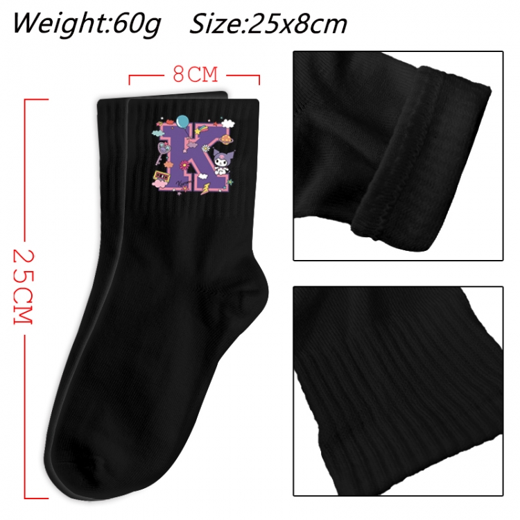  Sanrio Anime Print Long Crew Cotton Socks 25x8cm