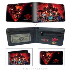 Stranger Things 3D concave convex two fold short card wallet wallet wallet 11X9.5X2cm 65G