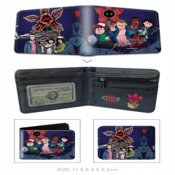 Stranger Things 3D concave convex two fold short card wallet wallet wallet 11X9.5X2cm 65G