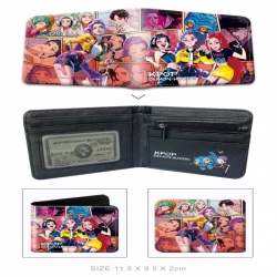 K-Pop Demon Hunters 3D concave convex two fold short card wallet wallet wallet 11X9.5X2cm 65G