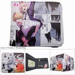 Chainsaw Man 3D concave convex two fold short card wallet wallet wallet 11X9.5X2cm 65G
