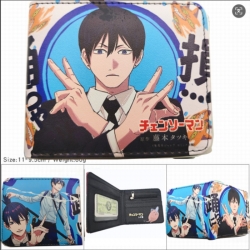 Chainsaw Man 3D concave convex two fold short card wallet wallet wallet 11X9.5X2cm 65G