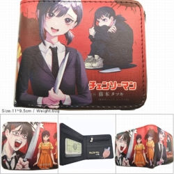 Chainsaw Man 3D concave convex two fold short card wallet wallet wallet 11X9.5X2cm 65G