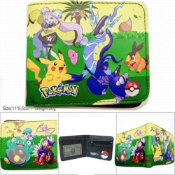 Pokemon 3D concave convex two fold short card wallet wallet wallet 11X9.5X2cm 65G
