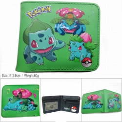 Pokemon 3D concave convex two fold short card wallet wallet wallet 11X9.5X2cm 65G