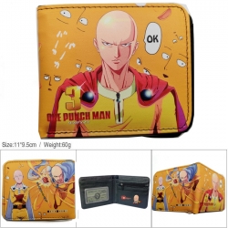 One Punch Man 3D concave convex two fold short card wallet wallet wallet 11X9.5X2cm 65G