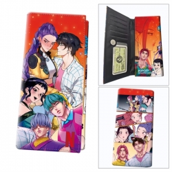 K-Pop Demon Hunters Anime wallet long wallet buckle storage bag 18.5x9.5x2CM 100g