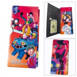 K-Pop Demon Hunters Anime wallet long wallet buckle storage bag 18.5x9.5x2CM 100g