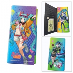 Hatsune Miku Anime wallet long wallet buckle storage bag 18.5x9.5x2CM 100g