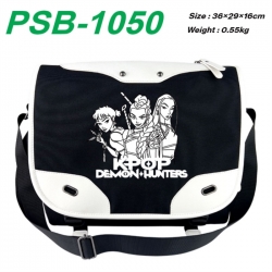 Kpop demon hunters Black and white anime waterproof nylon shoulder messenger bag schoolbag 36X29X16CM