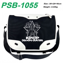 Kpop demon hunters Black and white anime waterproof nylon shoulder messenger bag schoolbag 36X29X16CM
