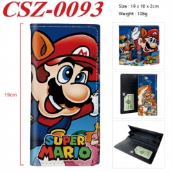 Super Mario Anime peripheral long three fold wallet 19x10x2cm